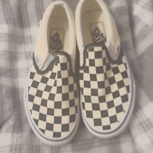 Vans white and black checkered unisex sneakers US Women Size 5.5 (Size 4 men)